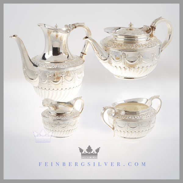 Antique Silver Tea Coffee Set Victorian Mappin Webb English Silver Plate For Sale Feinberg Silver