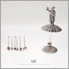 Rare, Unusual Hors d'oevre Picks and Stand - Antique Silverplate c. 1900 | Continental