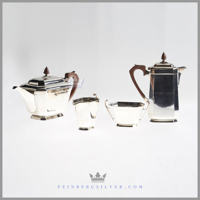 Roberts Belk Art Deco 4pc Tea & Coffee Service Silverplate English | Feinberg Silver