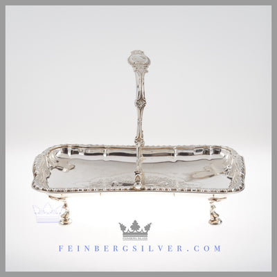 Antique Silver Brides Basket Wedding Centerpiece Feinberg Silver - The English silver plated oblong basket has slightly indented sides. Its gadroon border has a center that is hand engraved with an oblong shield of gadroon design and leaf.