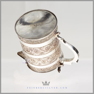 Very Fine English Silver Plated Beer Jug | Hand Chased | Martin Hall