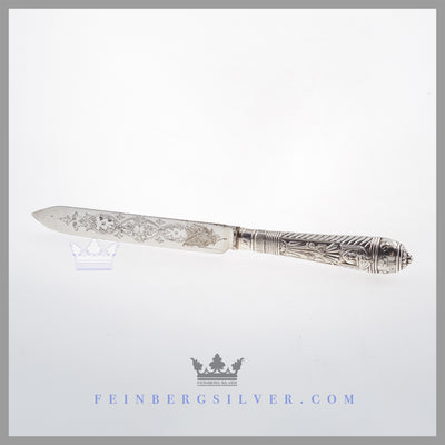 Antique English Silver Egyptian Revival Bread Knife | Feinberg Antique English Silver Gifts - Purveyors of Fine Sterling Silver