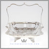 Feinberg Silver - The reticulated English silver plated basket has an applied gadroon border and a hand chased body with lattice, shell, leaf and scroll work, and stands on cast leaf and scroll feet.