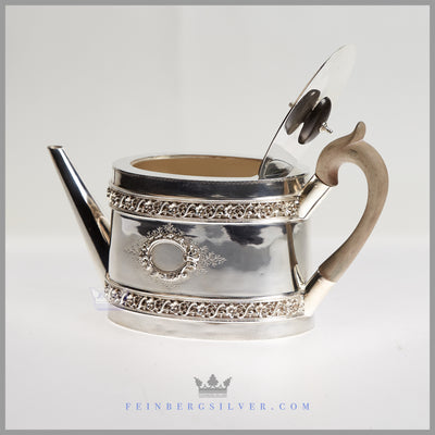 Very Fine, Unusual English Silver Plated Cann Tea & Coffee Service c. 1875