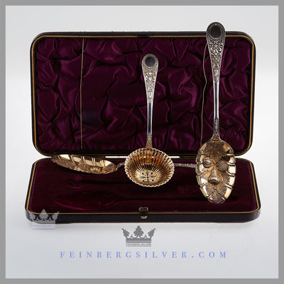 Antique English Silver 3 Piece Fruit Set in Case | Feinberg Antique English Silver Gifts - Purveyors of Fine Sterling Silver
