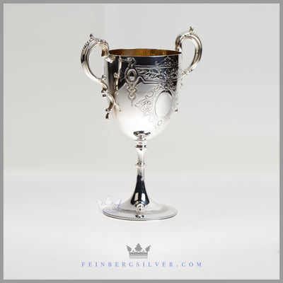 Antique English Silver Plated 2 Handled Goblet/Cup | William Marples | Circa 1875