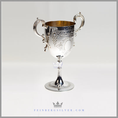 Antique English Silver Plated 2 Handled Goblet/Cup | William Marples | Circa 1875