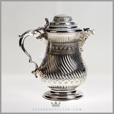 Richard Hood & Son Jug Silver Plated EPNS Ivory Antique Victorian For Sale | Feinberg Silver