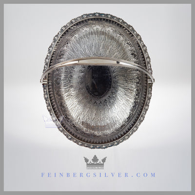 Fine Ornate Oval Silver Basket c. 1850 | English Silverplate | Atkins Brothers