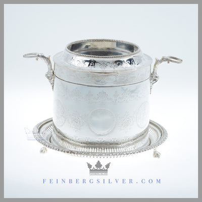 Henry Atkins and Sons Biscuit Box Silver Plated EPNS Antique Victorian For Sale | Feinberg Silver