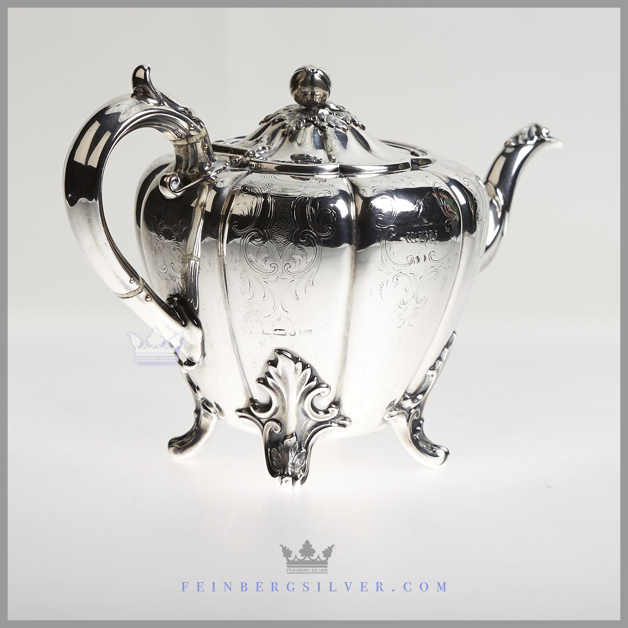 Henry Wilkinson Sterling Silver Tea Set 5 pc Service Sheffield England Antique Feinberg Silver Feinberg Silver