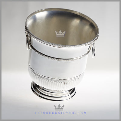 Antique English Silver Wine Bucket | Rams Head Handles | Feinberg Silver