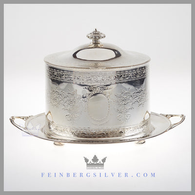 Antique Victorian Biscuit Box Silver Plated EPNS For Sale | Feinberg Silver