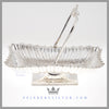 Feinberg Silver - The oblong English silver plated basket has a crimped edge and a simple swing handle with a ball center.