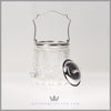 Antique English Silver Plated & Crystal Biscuit Barrel - circa 1880 | Walker & Hall