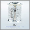 Feinberg Silver - The Antique English Silver Child's Mug's body has a splay top and bottom rim.