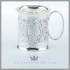 Feinberg Silver - The Antique English Silver Child's Mug's body has a splay top and bottom rim. 