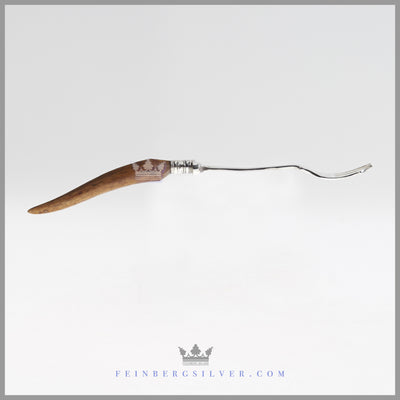 Antique English Silver and Stag Pickle Fork | Feinberg Silver