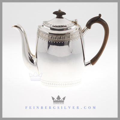Antique English Tea & Coffee Service Silverplate- Bachelor Size c.1790