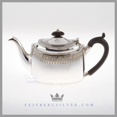 Antique English Tea & Coffee Service Silverplate- Bachelor Size c.1790