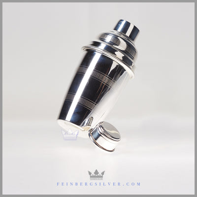 Antique English Silverplated Cocktail Shaker - Engine Turned - circa 1910 | James Deakin