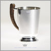 Vintage Silver Beer Mug with Stag handle. English Antique silverplate Sheffield. Feinberg Silver
