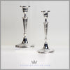 Pair of Antique English Silver Plated Oval Fluted Candlesticks - c. 1875 | Walker & Hall