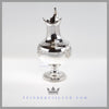 Feinberg Silver - The round, swan neck silver plated water pitcher stands on a hand chased, gadroon bordered pedestal base.