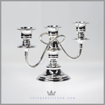 NEW Vintage English Silver Plated 3 Light Candelabrum  c.1980 | Cooper Brothers