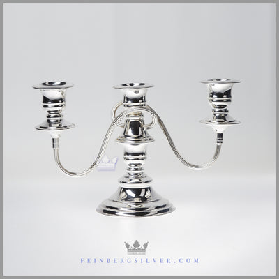 Vintage silver 3 light candelabrum with removable sconces. Sheffield silver on copper EPC Cooper Brothers Feinberg Silver