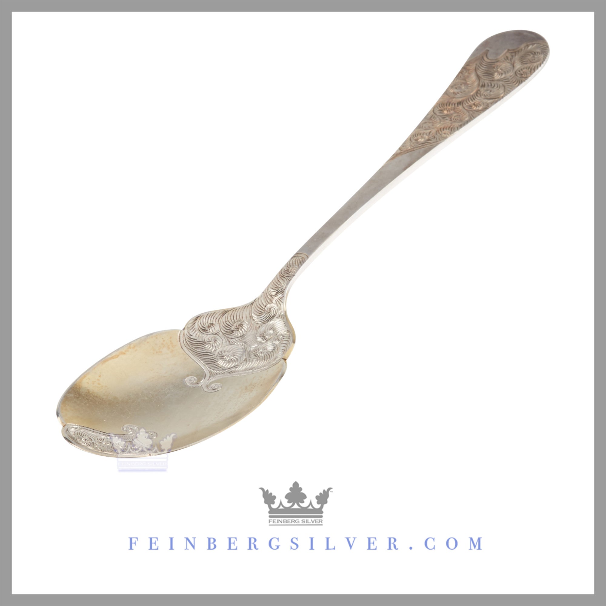Set of 4 Antique English Silver Berry Spoons c. 1850