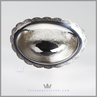 NEW Oval Vintage English Silverplate Candy/Sweet Dish c. 1980 | Barker - Ellis for I. Freeman