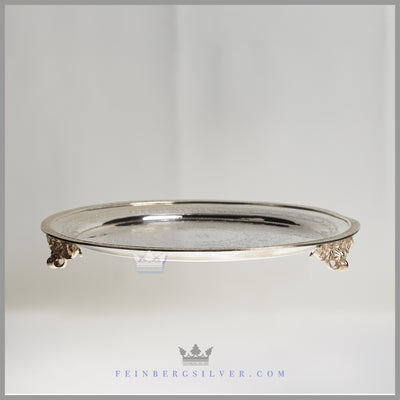 Antique English Silver Plated 12" Hand Chased Salver/Waiter | John Sherwood | Circa 1870