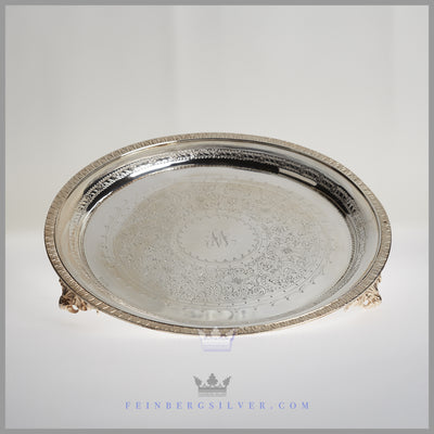 John Sherwood & Son Tray Silver Plated EPNS Antique Victorian For Sale | Feinberg Silver